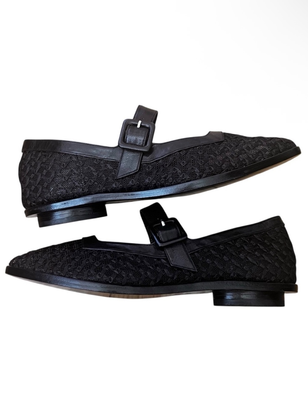 Zou Xou Black Mesh Mary Jane Eugenia Shoes Size 9